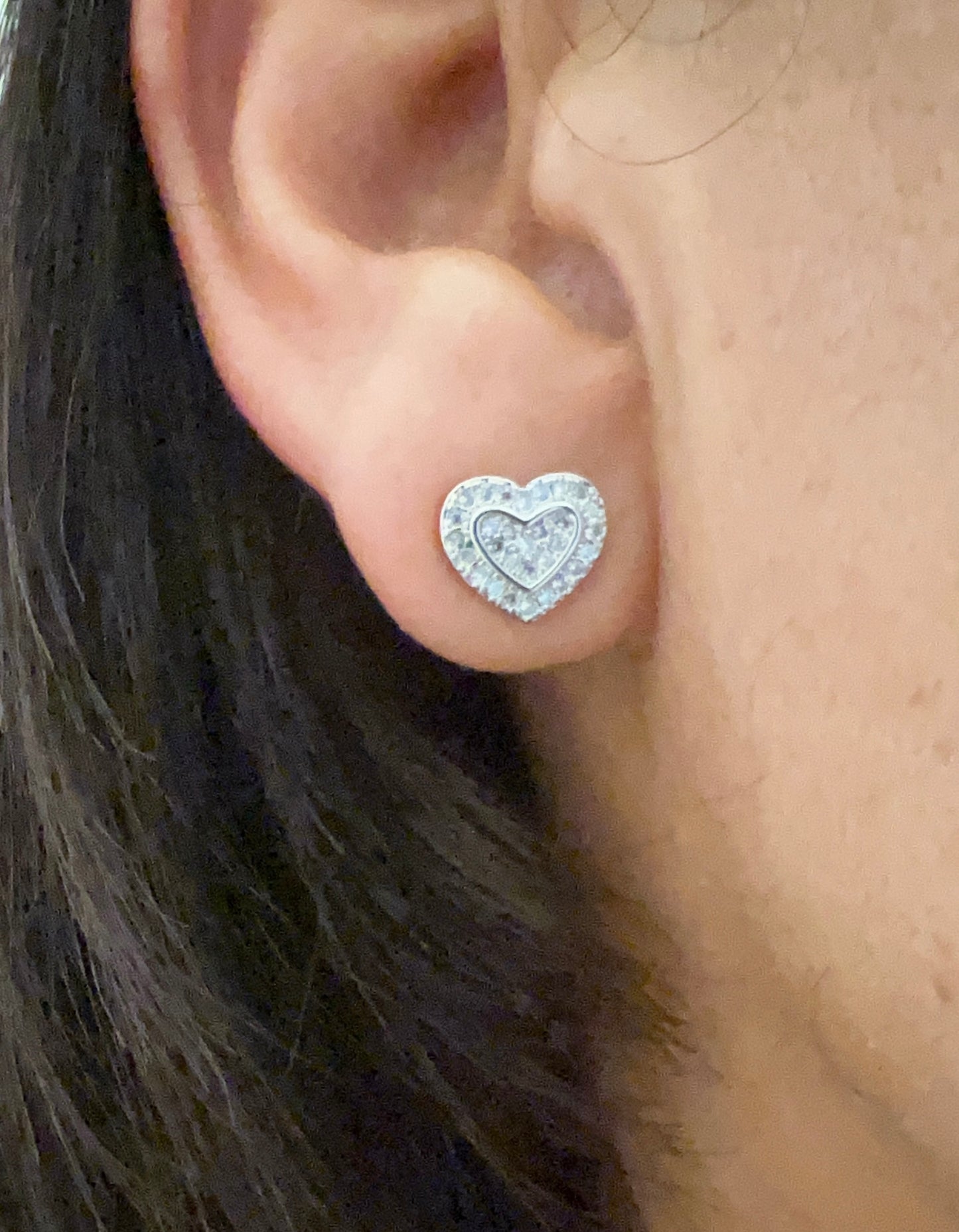Silver Heart Earrings - Nani Axcesory